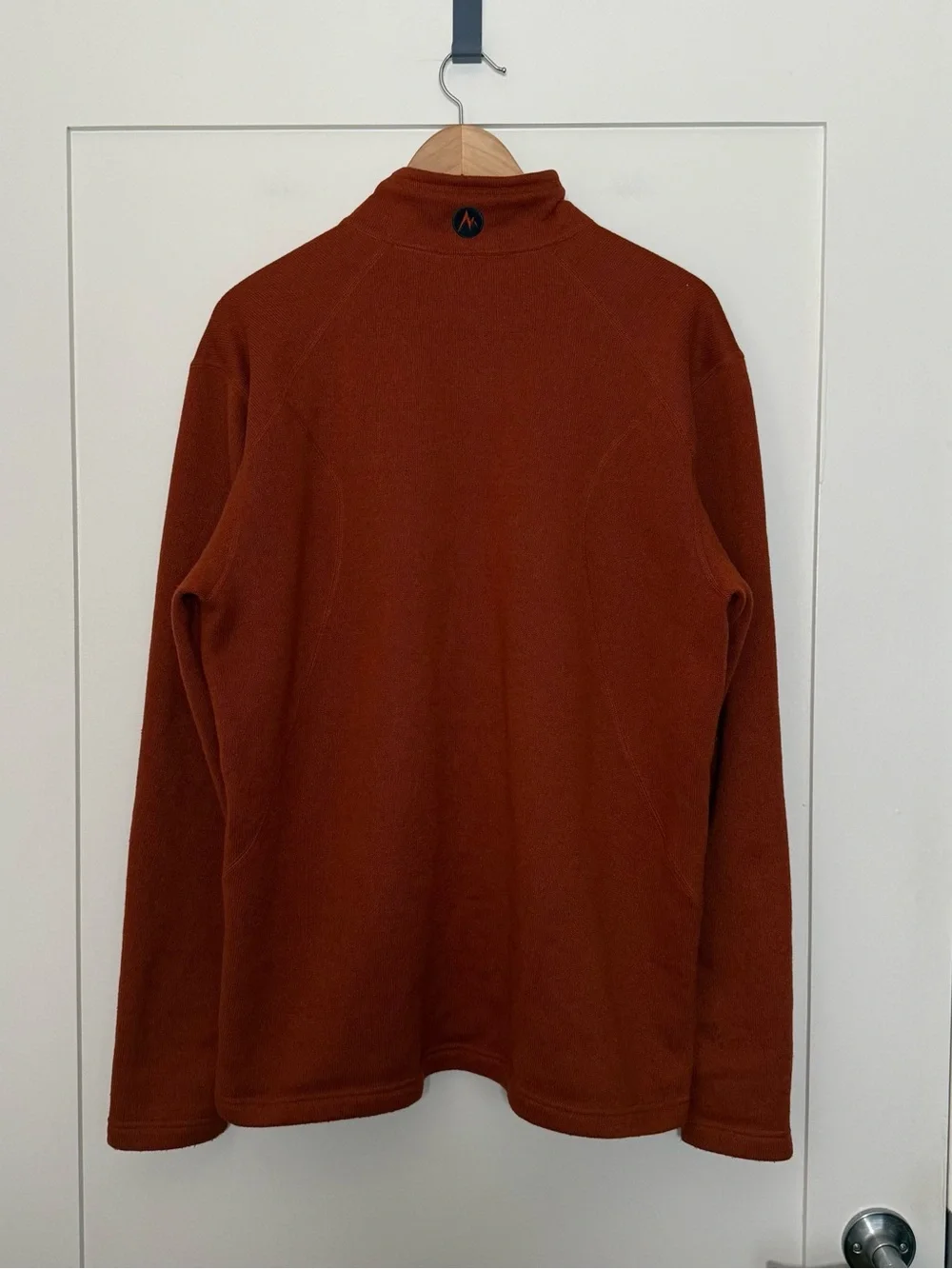 Marmot Sweater Mens Sz XL Orange 1/4 Zip Fleece Long Sleeve Outdoors Hiking